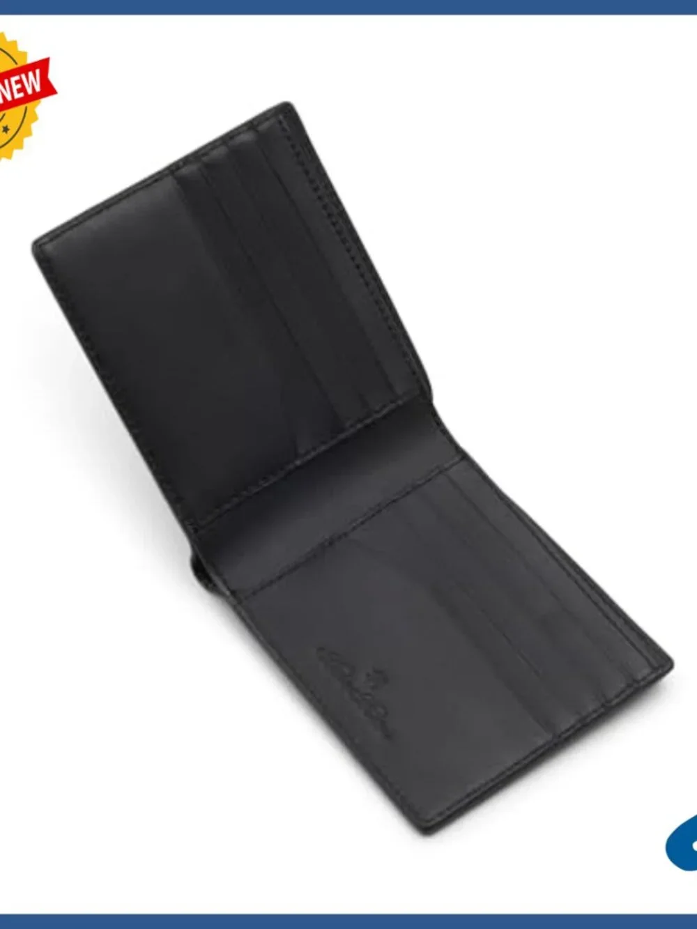 Genuine Leather Bi-Fold Wallet with RFID Protection and 8 Card Slots